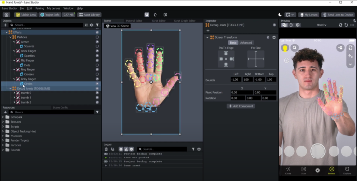 Lens Studio Hand Joints