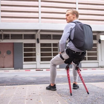 LEX, el exoesqueleto portable que se convierte en silla