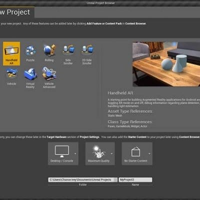 Plugin de realidad aumentada para Unreal Engine