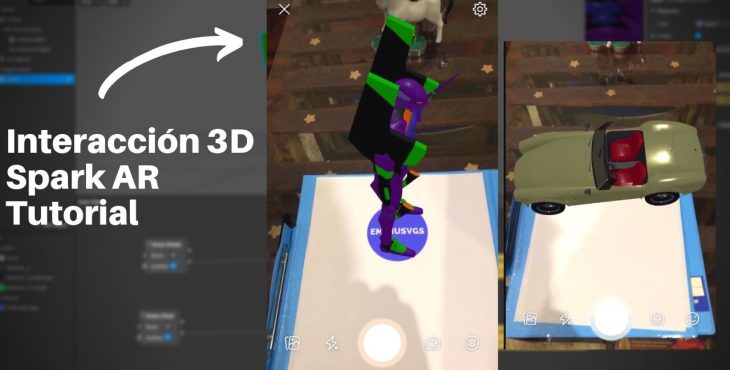 spark AR 3d interaccion rotate scale