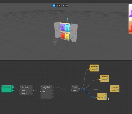 spark ar camera texture smile interaction