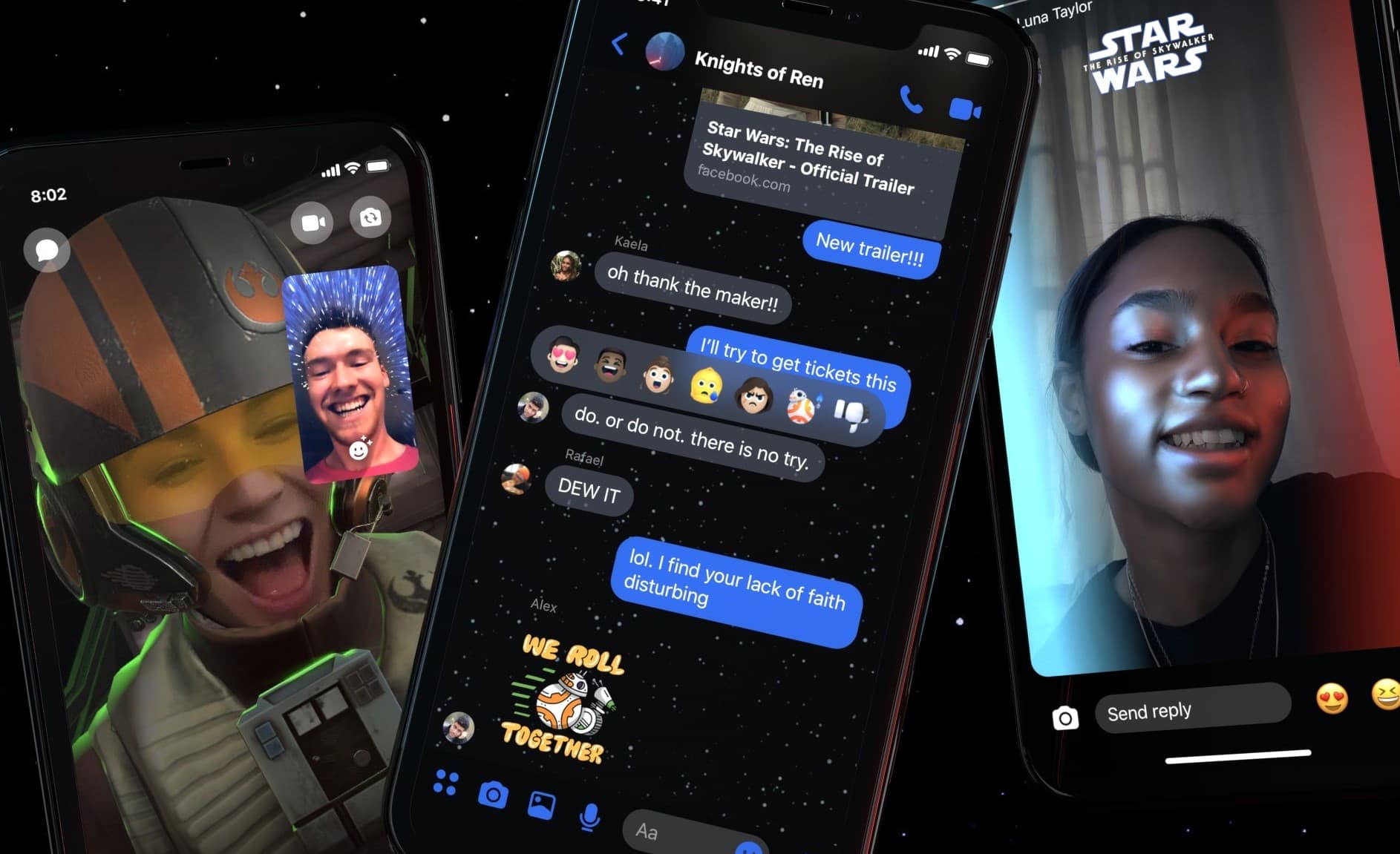 Realidad aumentada de Star Wars en Facebook Messenger