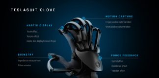 tesla suite glove realidad virtual