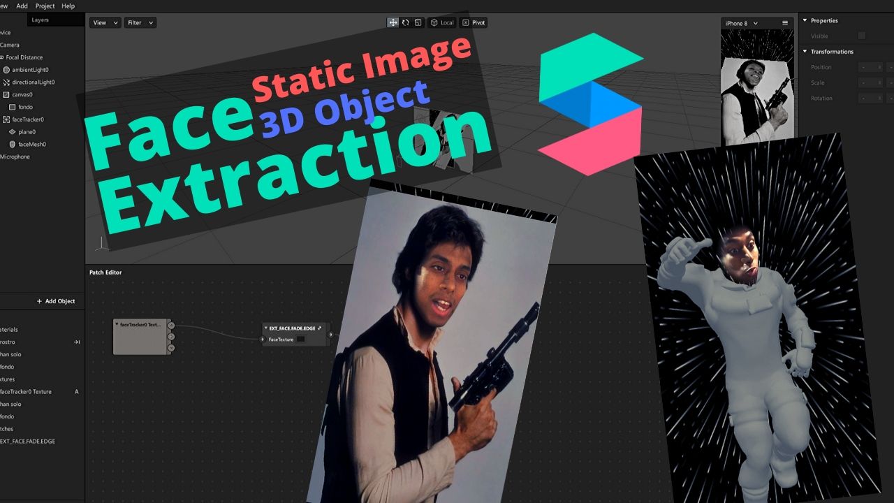 Spark AR Face Extraction – Imagen estática & Objeto 3d