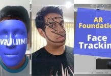 AR Foundation face tracking