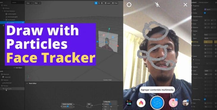 draw particles spark ar face tracker
