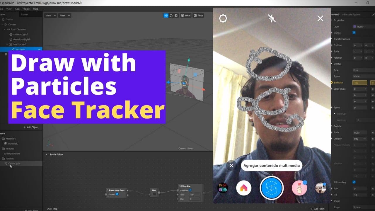 Spark AR Drawing with Particles | Face Tracker
