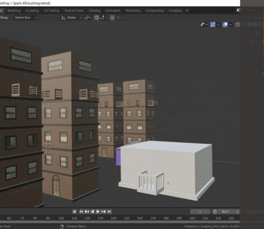 edificios en blender Spark AR