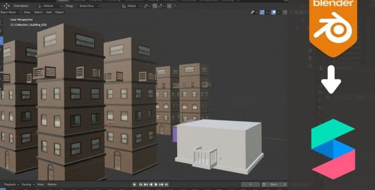 edificios en blender Spark AR